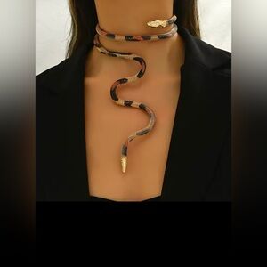 New Arrivals! Gold and Black Snake Necklace